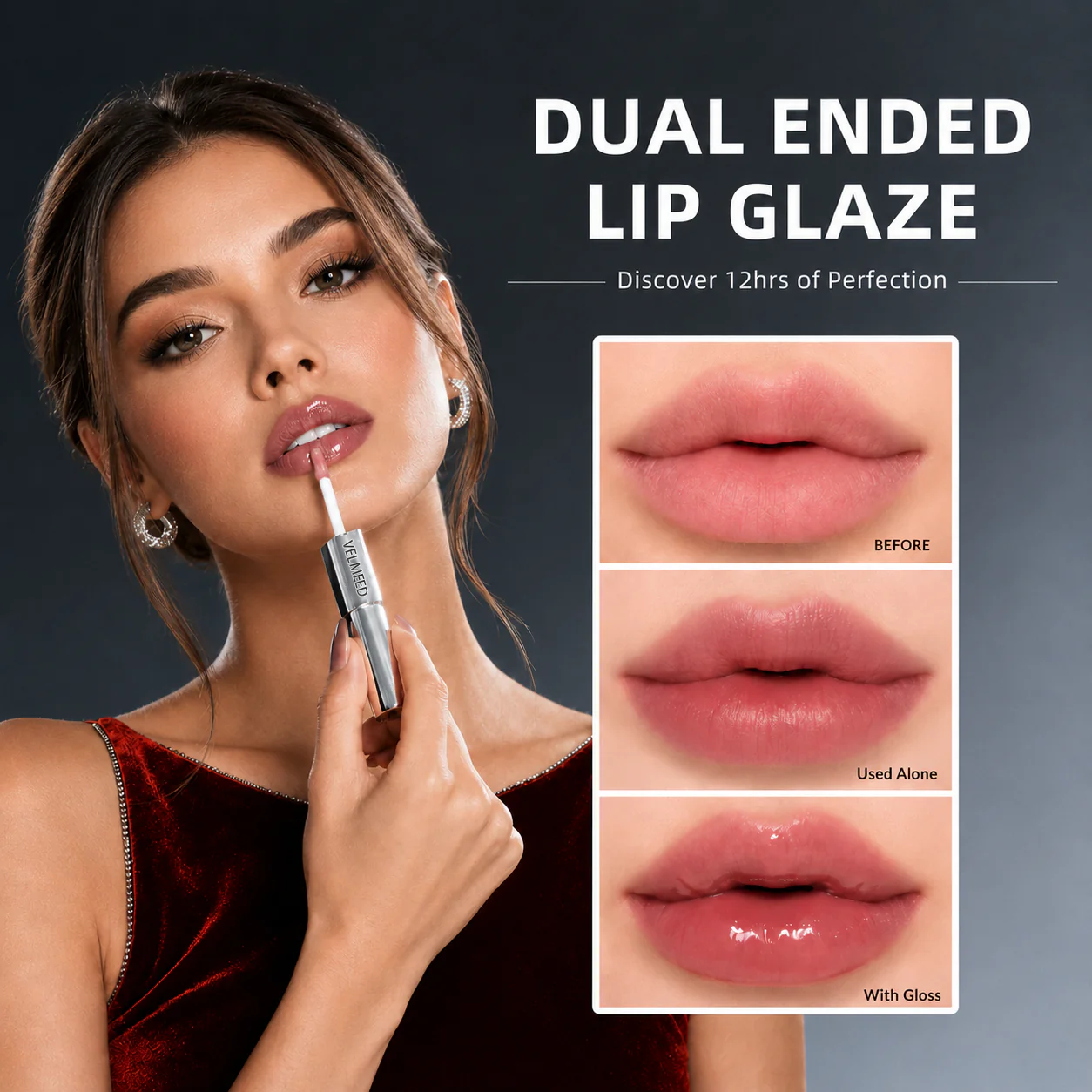 Perfect Twin Lip — Dual-Ended Liquid Lipstick with Velvet Matte Color and Glossy Shine