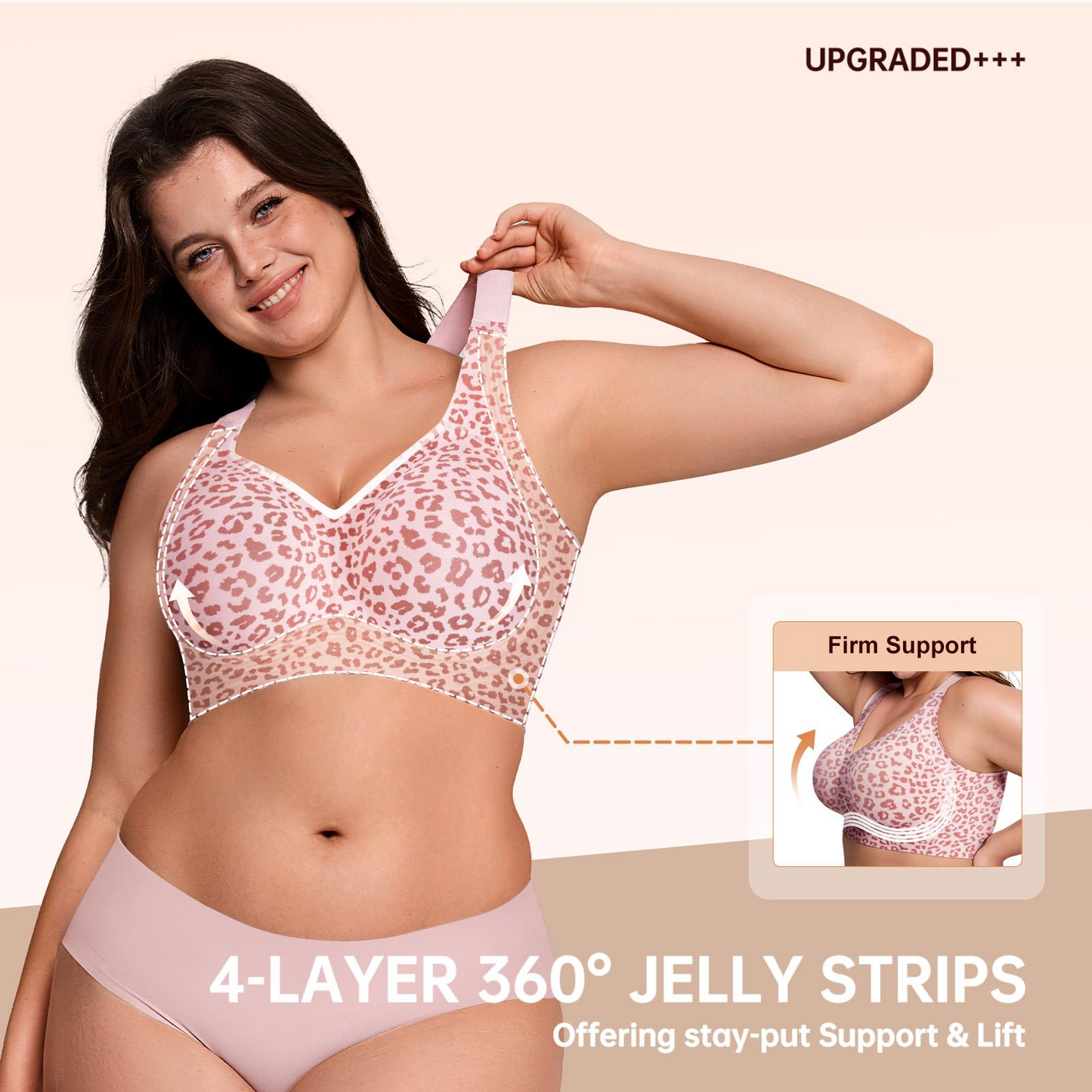 🏆LAST DAY SALE 70% OFF 🔥Super Firming Leopard Print Jelly Bra | Women Wirefree Bras 👍No More Sagging Breasts