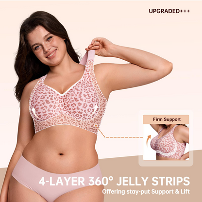 🏆LAST DAY SALE 70% OFF 🔥Super Firming Leopard Print Jelly Bra | Women Wirefree Bras 👍No More Sagging Breasts