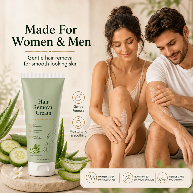 Natural Gentle Hair Removal Cream | For Women & Men, Sensitive Skin